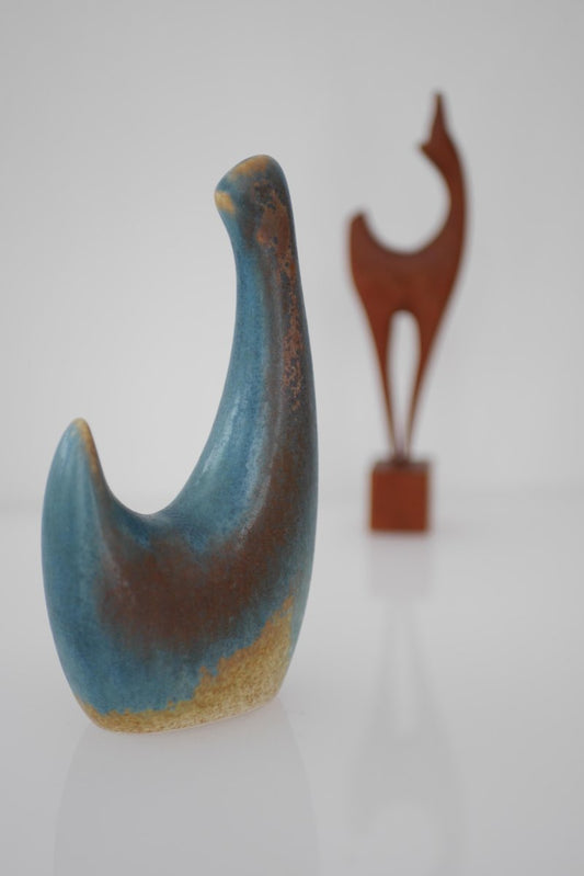 Ceramic Bird Sculpture attributed to Borge Jorgensen for Söholm, Denmark, 1960s