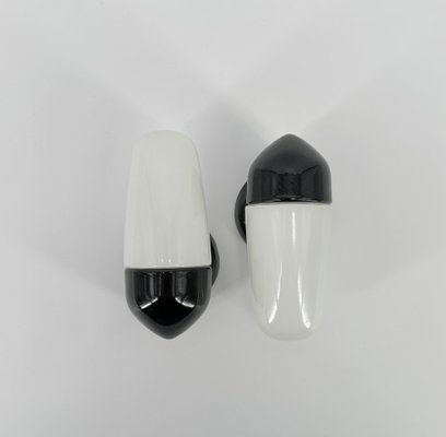 Ceramic Black Wall Lamp by Wilhelm Wagenfeld for Lindner, 1958, Set of 2-OL-1811643