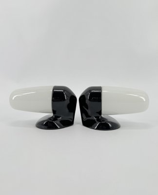 Ceramic Black Wall Lamp by Wilhelm Wagenfeld for Lindner, 1958, Set of 2-OL-1811643