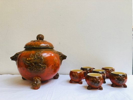 Ceramic Bowl and Cup, 1960s, Set of 7-RZY-1417279