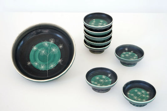 Ceramic Bowl set from Tapis Vert, 1950s, Set of 9