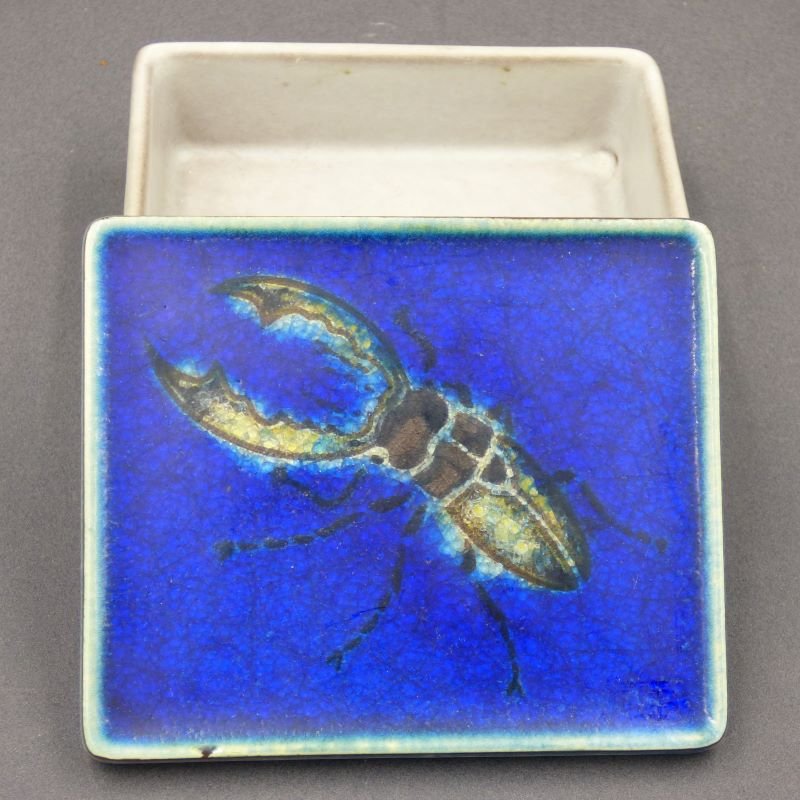 Ceramic Box with Lid from Karlsruhe Majolika Von Fuchs, 1965