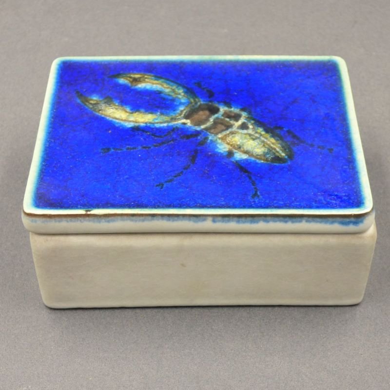 Ceramic Box with Lid from Karlsruhe Majolika Von Fuchs, 1965