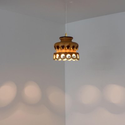 Ceramic Brown Terra Ceramic Pendant Light, Denmark, 1970s-VDW-1734502