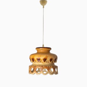 Ceramic Brown Terra Ceramic Pendant Light, Denmark, 1970s-VDW-1734502