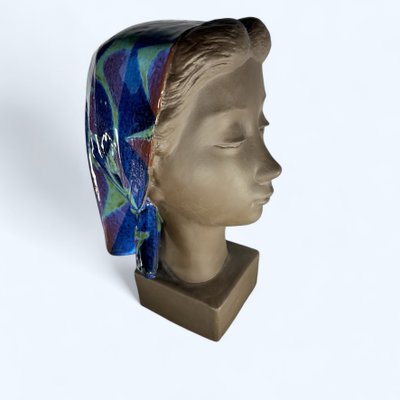 Ceramic Bust by Johannes Hedegaard for Royal Copenhagen Denmark, 1960-HFR-2041996