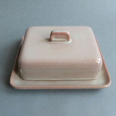 Ceramic Butter Dish by Martha Katzer for Karlsruher Majolika, 1942