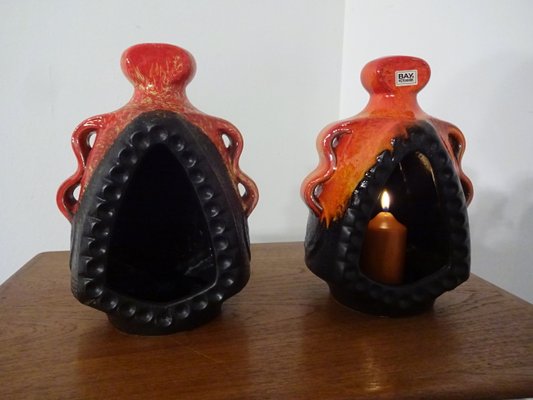 Ceramic Candle Holders from Bay Keramik, 1970s, Set of 2-RDW-569223