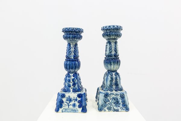 Ceramic Candleholders, 1950s, Set of 2-UJE-664593