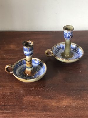 Ceramic Candleholders by Roland Moreau, Set of 2-NER-1354805