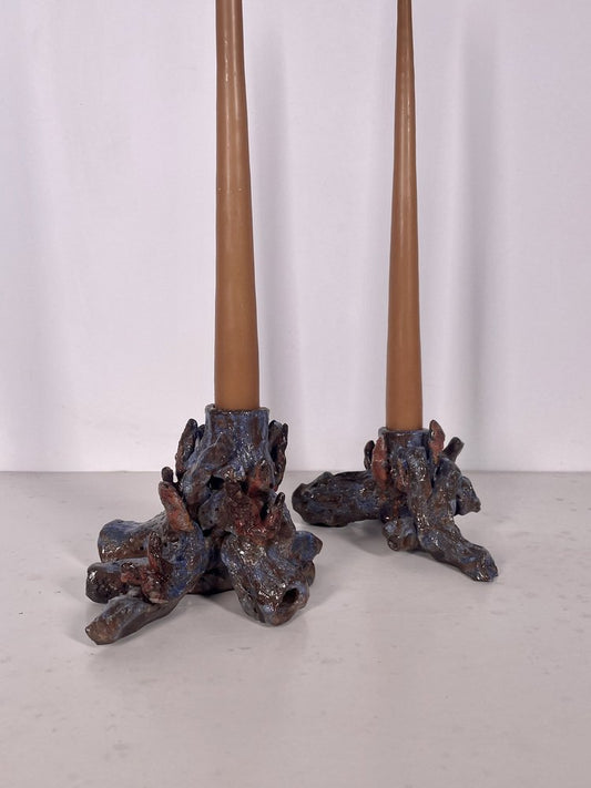 Ceramic Candlesticks by Caroline Pholien, 2023, Set of 2