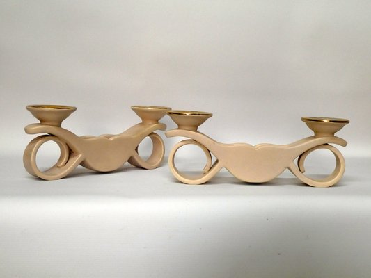 Ceramic Candlesticks by Louis Giraud for Vallauris, 1950s, Set of 2-QAV-2043309