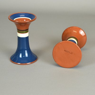 Ceramic Candlesticks, Sweden, 1960s, Set of 2-AOU-1754239