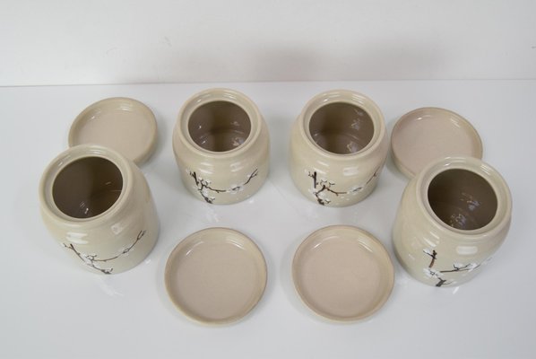 Ceramic Cans attributed to Ditmar Urbach, 1930s, Set of 4-TZ-1448503