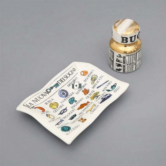 Ceramic Card Holder and Pocket Emptier by Piero Fornasetti for Fornasetti, 1950s, Set of 2