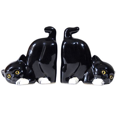 Ceramic Cats Bookends, 1950s, Set of 2-GIW-1702012