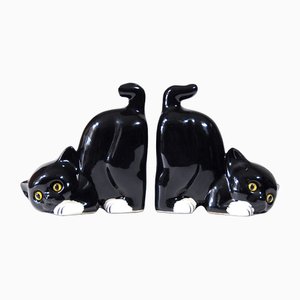 Ceramic Cats Bookends, 1950s, Set of 2-GIW-1702012