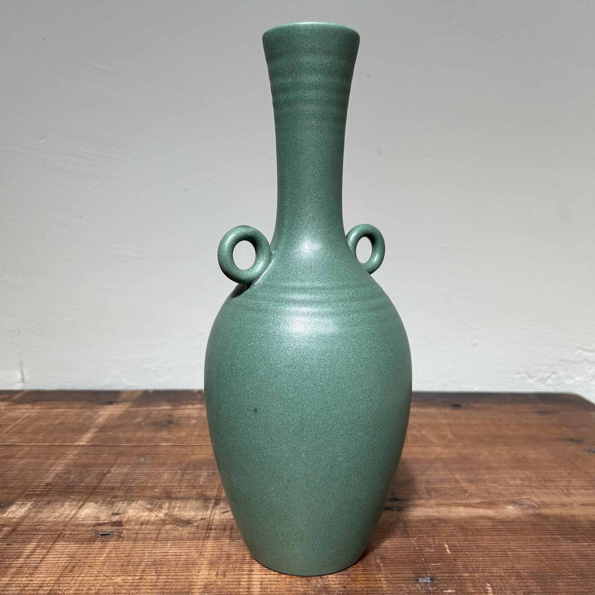 Ceramic Celadon Ikebana Flower Vase, 1970s