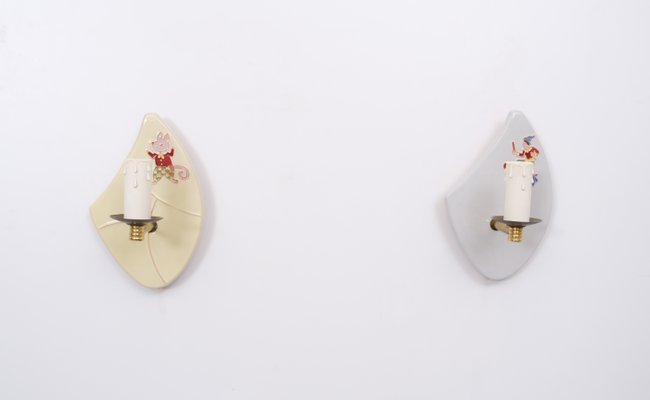 Ceramic Children Wall Lamps, 1950s-GCG-1016590