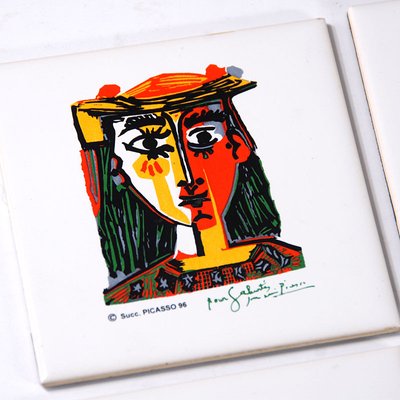 Ceramic Coasters from Succesion Picasso, 1996, Set of 6-GIW-1395834