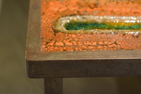 Ceramic Coffee Table in Lava Stone by Robert and Jean Cloutier Frères, 1950s-LA-1780223