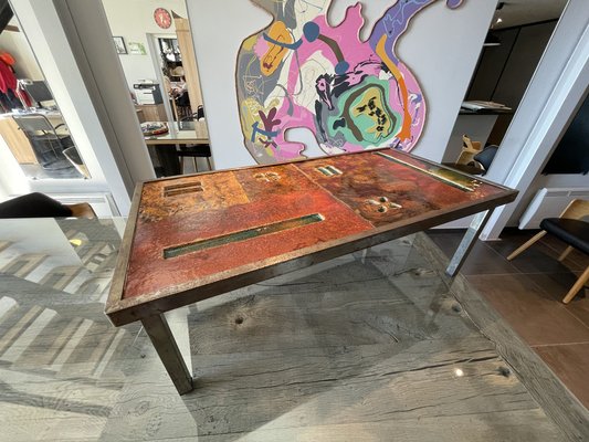 Ceramic Coffee Table in Lava Stone by Robert and Jean Cloutier Frères, 1950s-LA-1780638