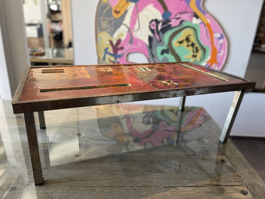 Ceramic Coffee Table in Lava Stone by Robert and Jean Cloutier Frères, 1950s-LA-1780638