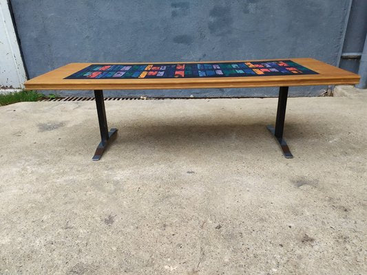 Ceramic Coffee Table with Abstract Decoration, 1960s-EAD-646586