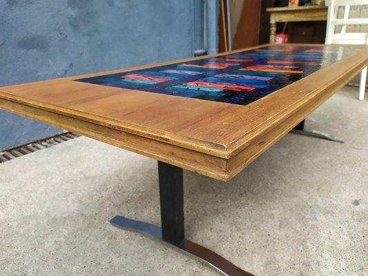 Ceramic Coffee Table with Abstract Decoration, 1960s-EAD-646586