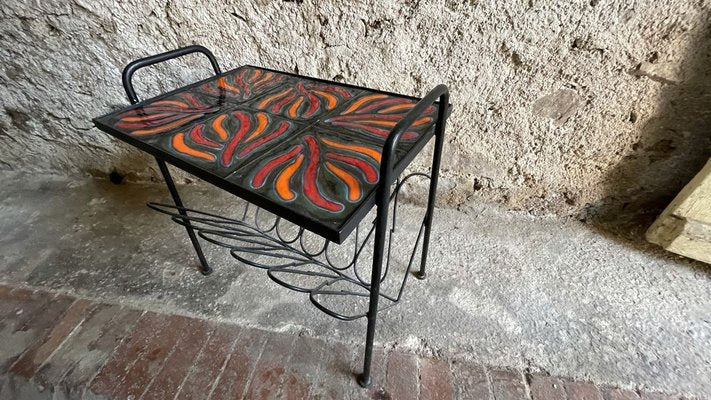 Ceramic Coffee Table with Magazine Holder, 1950s-SDV-857393