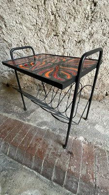 Ceramic Coffee Table with Magazine Holder, 1950s-SDV-857393