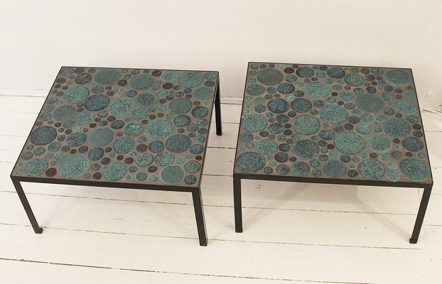 Ceramic Coffee Tables by Aliette Vliers, Set of 2-FGA-923201