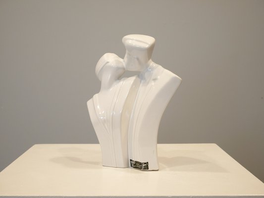 Ceramic Couple Kissing Sculpture by Bengt Nilsson for Jie Keramik,Sweden, 1980s-OGU-1357925