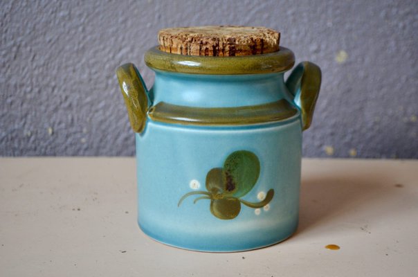 Ceramic Covered Pot with Cork Top, 1960s-AIU-1385656