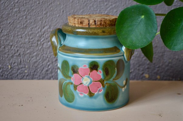 Ceramic Covered Pot with Cork Top, 1960s-AIU-1385656