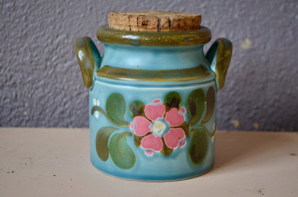 Ceramic Covered Pot with Cork Top, 1960s-AIU-1385656