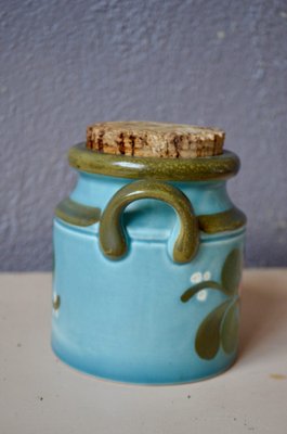 Ceramic Covered Pot with Cork Top, 1960s-AIU-1385656