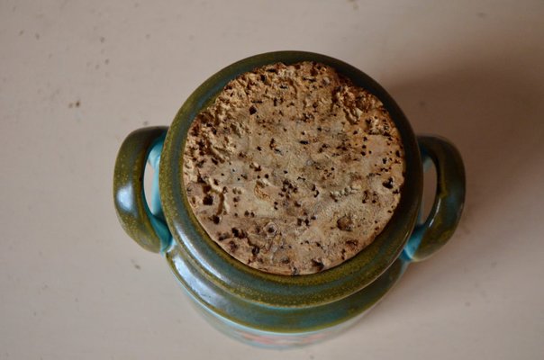 Ceramic Covered Pot with Cork Top, 1960s-AIU-1385656