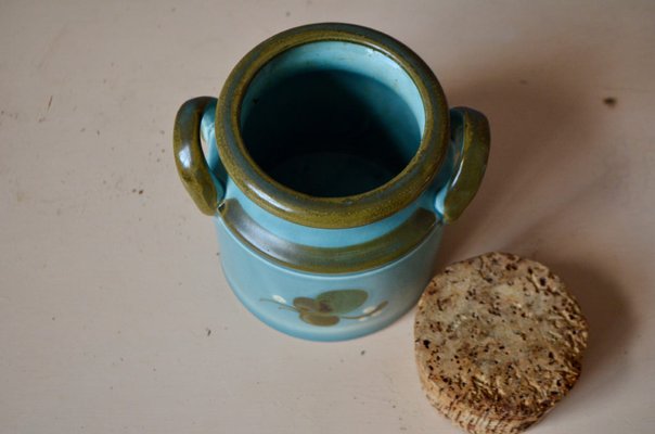 Ceramic Covered Pot with Cork Top, 1960s-AIU-1385656