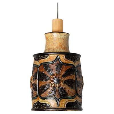 Ceramic Cylinder Pendant Light, Denmark, 1970s-VDW-1736494