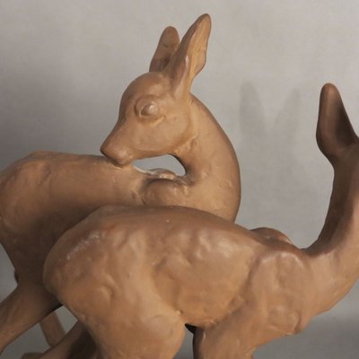 Ceramic Deer Group by Else Bach for Karlsruher Majolika, 1950s-WK-724133