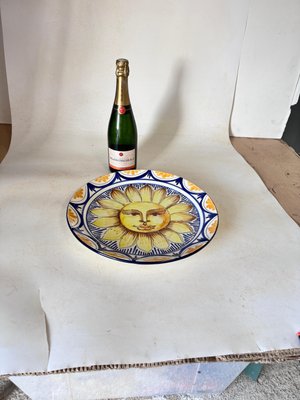 Ceramic Dish in Yellow and Blue, Italy, 20th Century-UR-1806482