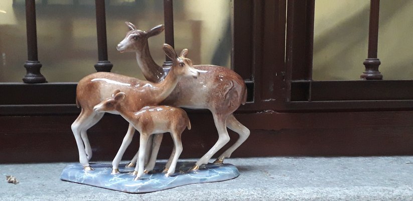 Ceramic Fawns Sculpture from Mica Italy, 1929-AKA-1792232