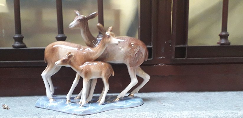 Ceramic Fawns Sculpture from Mica Italy, 1929-AKA-1792232