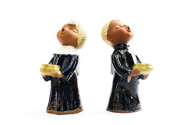 Ceramic Figurine Angel Candleholders, Vienna, 1950s, Set of 2-SPD-1758718