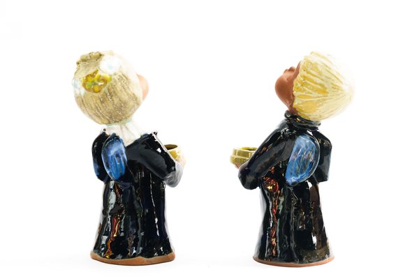 Ceramic Figurine Angel Candleholders, Vienna, 1950s, Set of 2-SPD-1758718