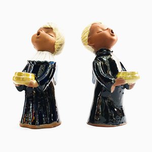 Ceramic Figurine Angel Candleholders, Vienna, 1950s, Set of 2-SPD-1758718