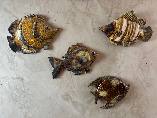 Ceramic Fish from Vallauris, 1970, Set of 4-BFK-2040477