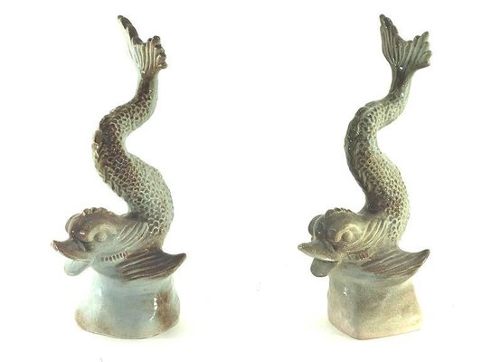 Ceramic Fish Sculptures, 1970s, Set of 2-UR-586750