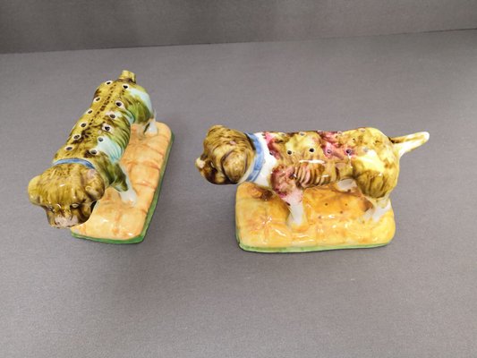 Ceramic Glazed Dogs from Sargadelos, Set of 2-JJT-783023